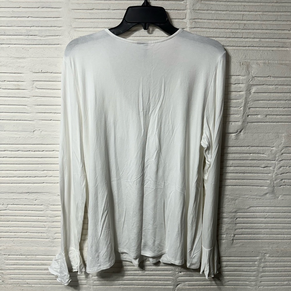 ASOS Maternity White‎ Ruffle Long Sleeve Blouse Ruffle Cuffs Size 16 - Picture 6 of 6
